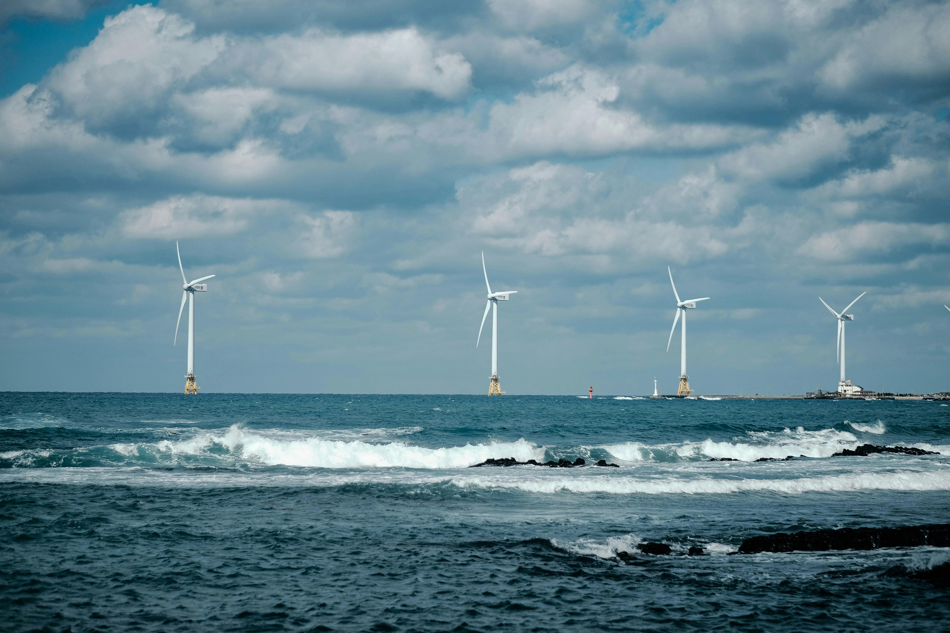 An image of an offshore wind farm