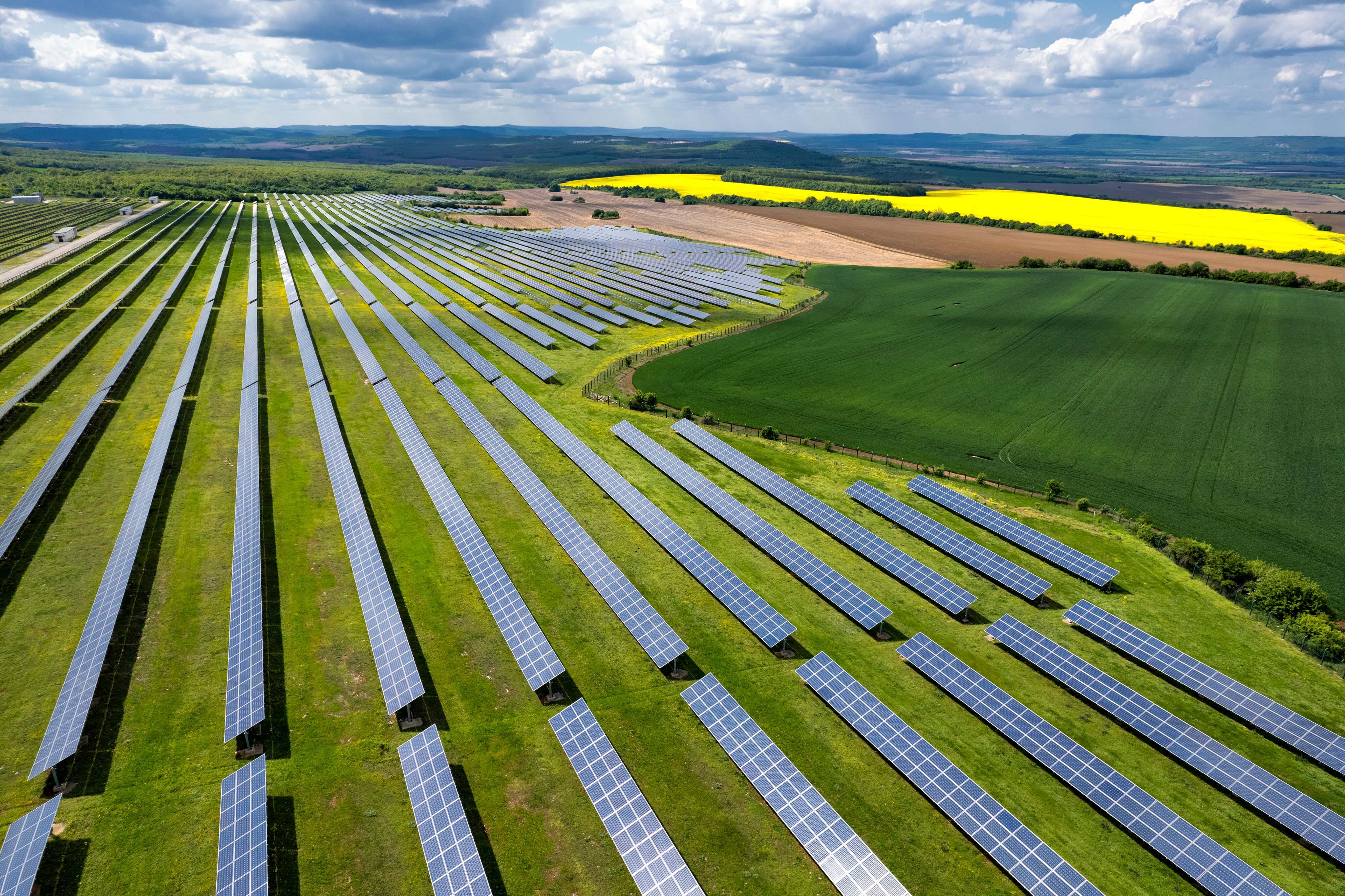 A picture of a solar farm