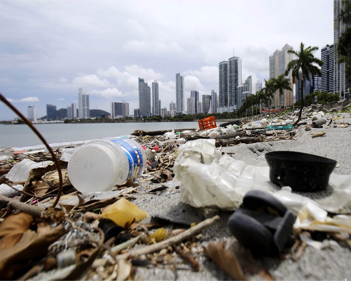 Litter on a beach