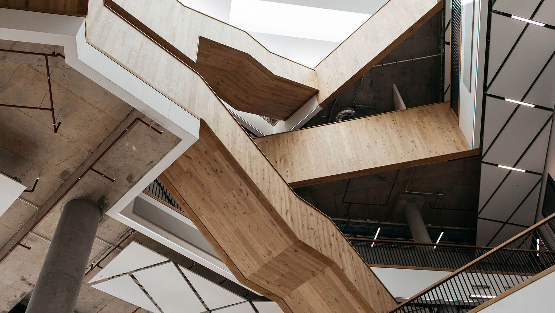 An image of the staircase in the Cavendish Building